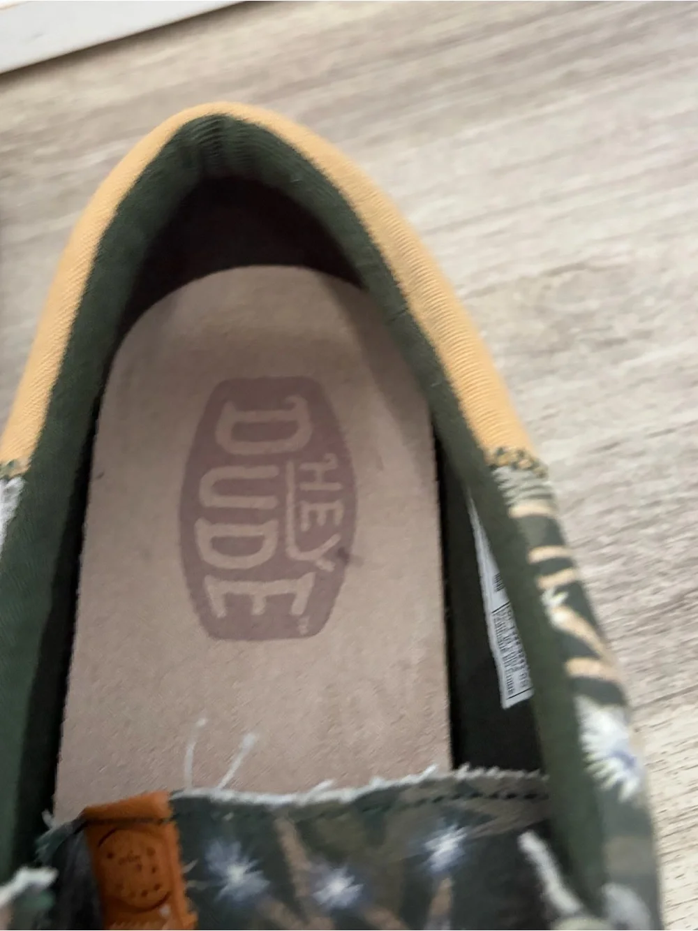Hey Dude Wally Funk Oasis Camo SlipOn Shoes Men's 14 Army Green Desert Cactus